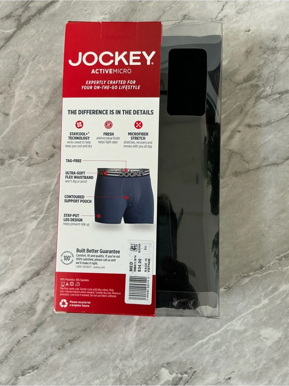 Jockey Men’s ActiveMicro Stretch Boxer Briefs - Navy